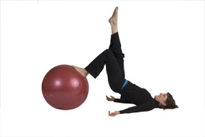 Hamstring Curls (Single Leg) with Exercise Ball
