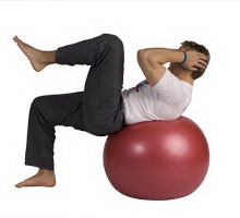 Knee to Elbow Crunch with Exercise Ball
