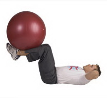 Leg Extension Crunches with Exercise Ball