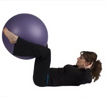 Lying Crunch with Exercise Ball